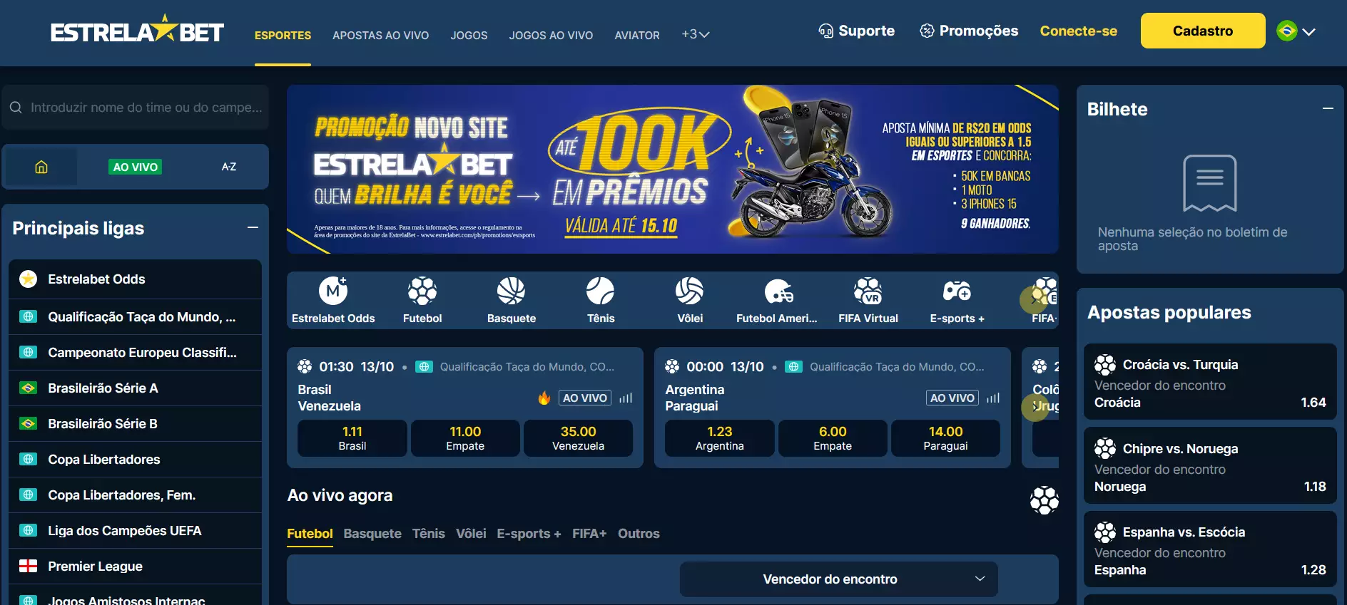 Bônus de boas-vindas de 100% do Cassino Online Estrela Bet