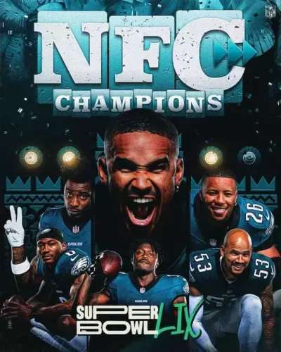Super Bowl 2025 - Philadelphia Eagles Campeão da NFC
