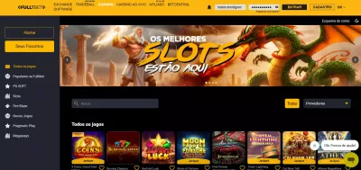 Imagem que mostra as opções do cassino da FullTBet