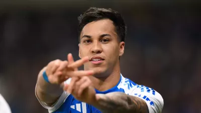 Kaio Jorge fazendo sua celebração de gol