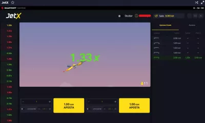 Imagem que mostra o JetX sendo jogado no browser