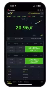 Imagem que mostra o crash JetX sendo no mobile