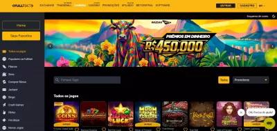 Imagem com opções de cassino da FullTBet