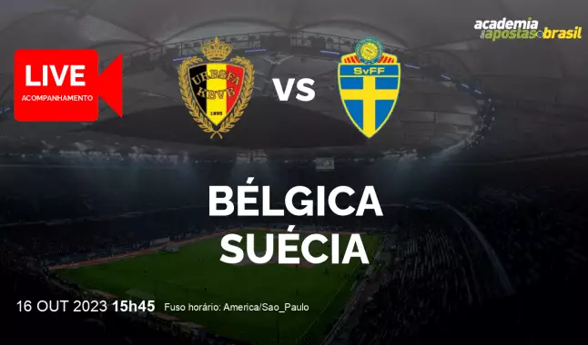 Bélgica Suécia livestream | Eliminatórias para a Eurocopa | 16 outubro 2023