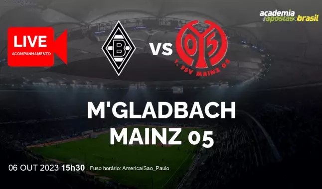 M'gladbach Mainz 05 livestream | Bundesliga | 06 outubro 2023