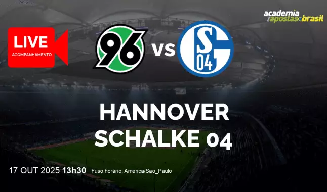 Hannover Schalke 04 livestream | 2. Liga | 17 outubro 2025