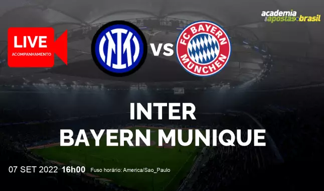 Inter Bayern Munique livestream | Liga dos Campeões da UEFA | 07 setembro 2022