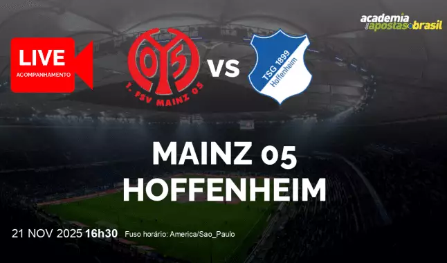 Mainz 05 Hoffenheim livestream | Bundesliga | 21 novembro 2025