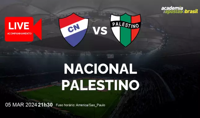 Nacional Palestino livestream | Copa Libertadores da América | 05 março 2024