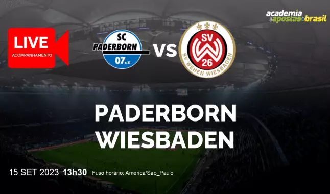 Paderborn Wiesbaden livestream | 2. Liga | 15 setembro 2023