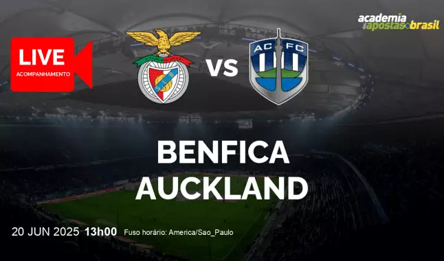 Benfica Auckland livestream | Mundial de Clubes FIFA | 20 junho 2025