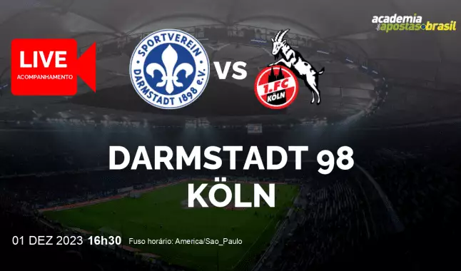 Darmstadt 98 Köln livestream | Bundesliga | 01 dezembro 2023