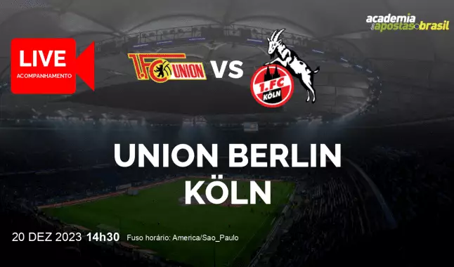 Union Berlin Köln livestream | Bundesliga | 20 dezembro 2023