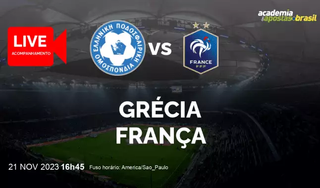 Grécia França livestream | Eliminatórias para a Eurocopa | 21 novembro 2023