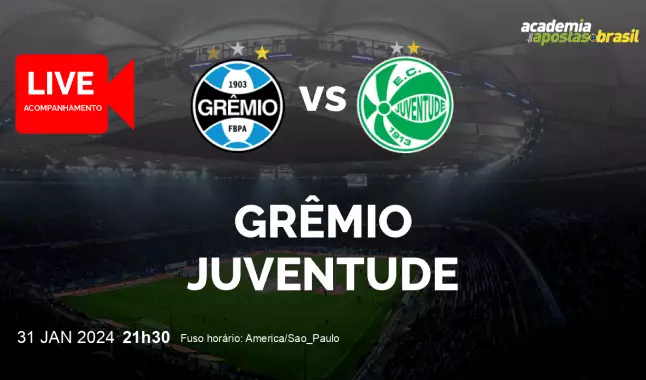 Grêmio Juventude livestream | Gaucho 1ª Div | 31 janeiro 2024