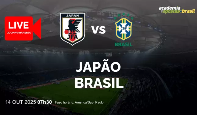 Japão Brasil livestream | Amistosos de seleções | 14 outubro 2025