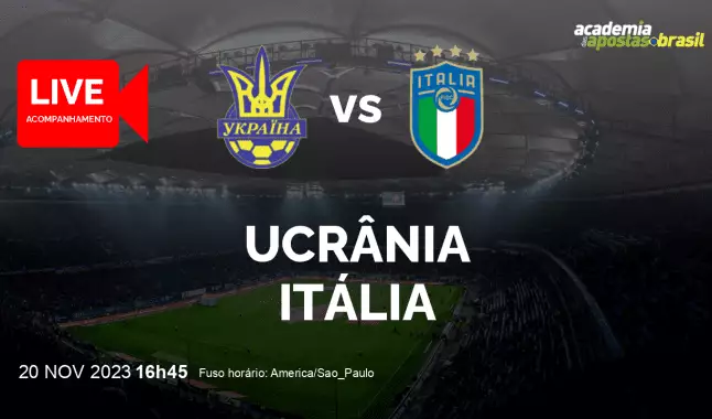 Ucrânia Itália livestream | Eliminatórias para a Eurocopa | 20 novembro 2023