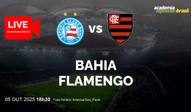 Bahia Flamengo livestream | Brasileirão Série A | 05 outubro 2025
