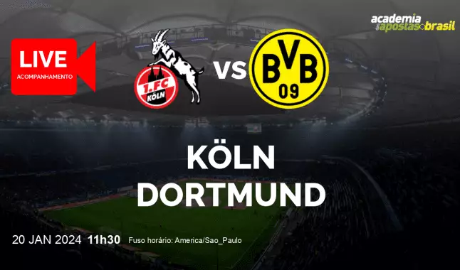 Köln Dortmund livestream | Bundesliga | 20 janeiro 2024