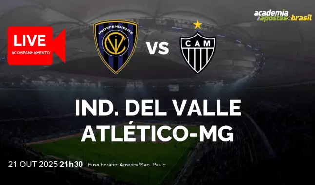 Ind. del Valle Atlético-MG livestream | Copa Bridgestone Sul-Americana | 21 outubro 2025