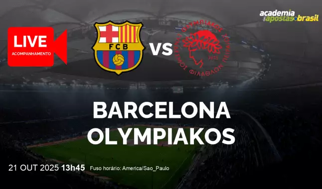 Barcelona Olympiakos livestream | Liga dos Campeões da UEFA | 21 outubro 2025