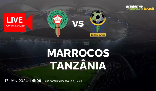 Marrocos Tanzânia livestream | Copa das Nações Africanas | 17 janeiro 2024