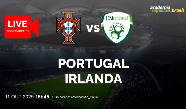Portugal Irlanda livestream | Eliminatórias para a Copa do Mundo - Europa | 11 outubro 2025