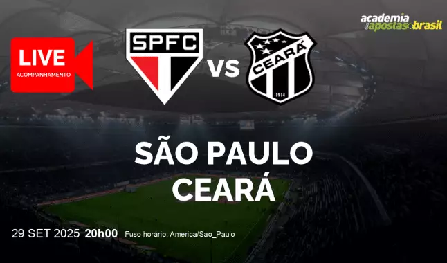 São Paulo Ceará livestream | Brasileirão Série A | 29 setembro 2025