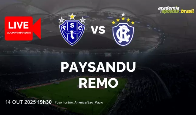 Paysandu Remo livestream | Série B | 14 outubro 2025