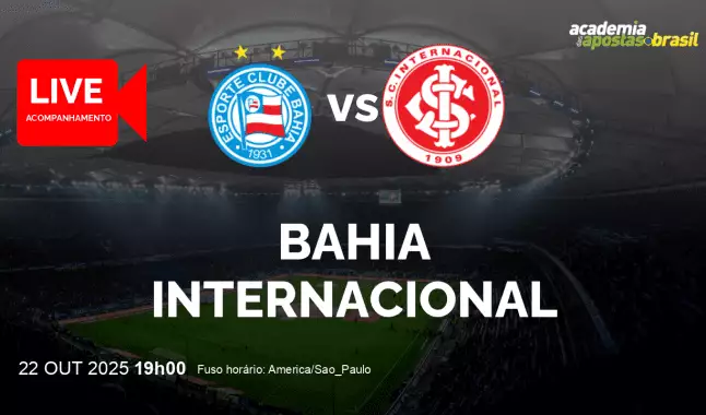 Bahia Internacional livestream | Brasileirão Série A | 22 outubro 2025