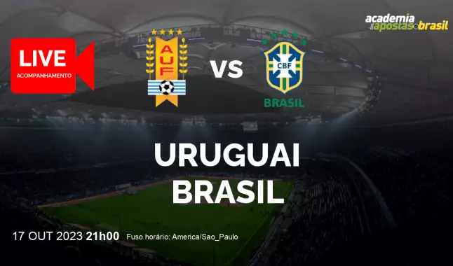 Uruguai Brasil livestream | Eliminatórias para a Copa do Mundo - América do Sul | 17 outubro 2023