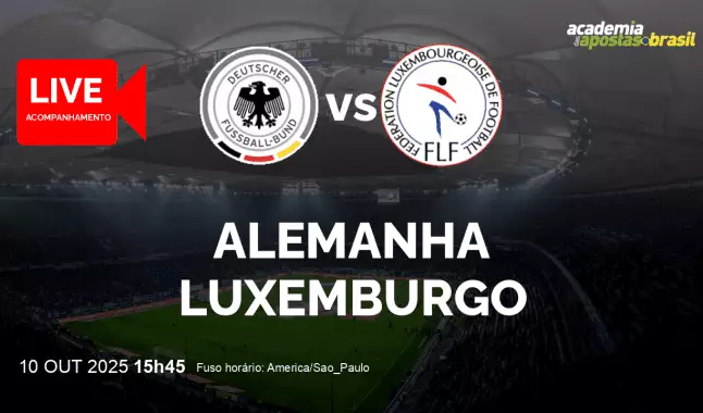 Alemanha Luxemburgo livestream | Eliminatórias para a Copa do Mundo - Europa | 10 outubro 2025
