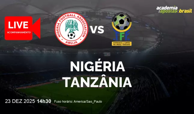 Nigéria Tanzânia livestream | Copa das Nações Africanas | 23 dezembro 2025