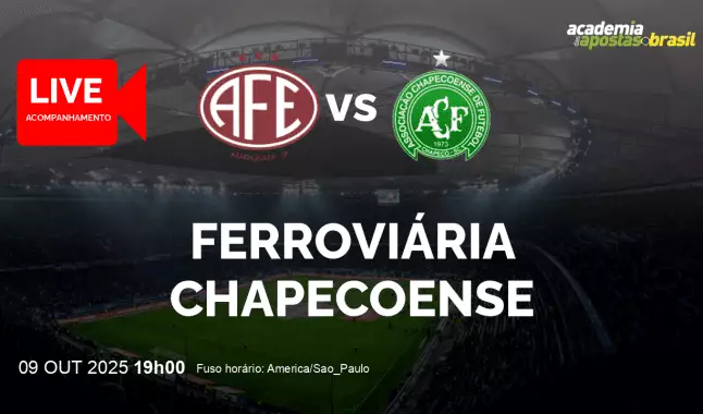 Ferroviária Chapecoense livestream | Série B | 09 outubro 2025