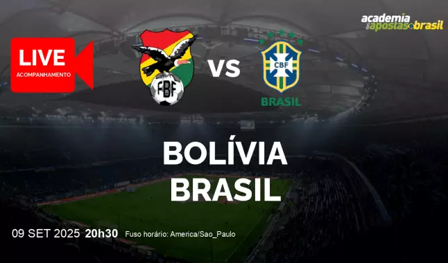 Bolívia Brasil livestream | Eliminatórias para a Copa do Mundo - América do Sul | 09 setembro 2025
