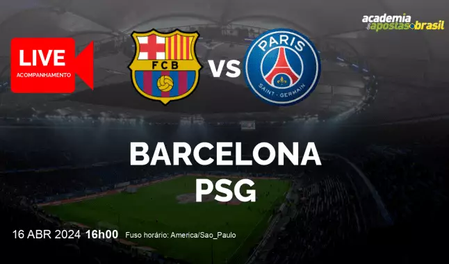 Barcelona PSG livestream | Liga dos Campeões da UEFA | 16 abril 2024