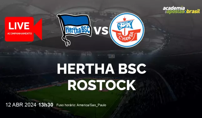 Hertha BSC Rostock livestream | 2. Liga | 12 abril 2024