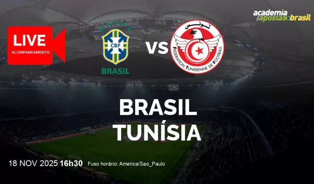 Brasil Tunísia livestream | Amistosos de seleções | 18 novembro 2025
