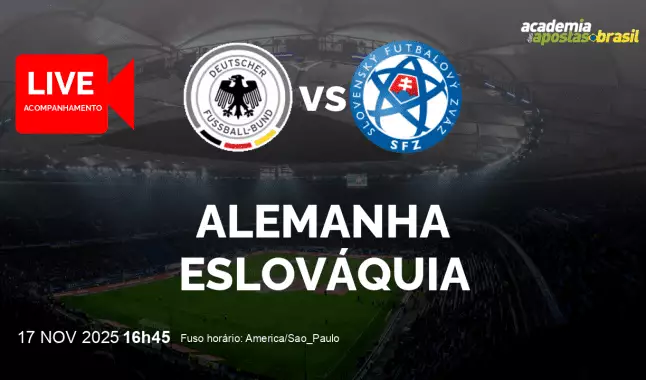Alemanha Eslováquia livestream | Eliminatórias para a Copa do Mundo - Europa | 17 novembro 2025
