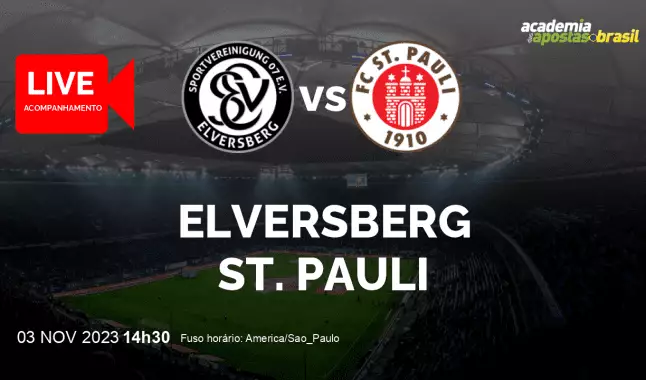 Elversberg St. Pauli livestream | 2. Liga | 03 novembro 2023