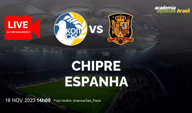 Chipre Espanha livestream | Eliminatórias para a Eurocopa | 16 novembro 2023