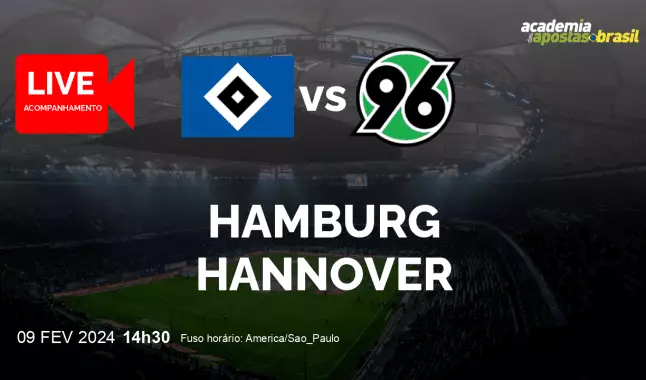 Hamburg Hannover livestream | 2. Liga | 09 fevereiro 2024