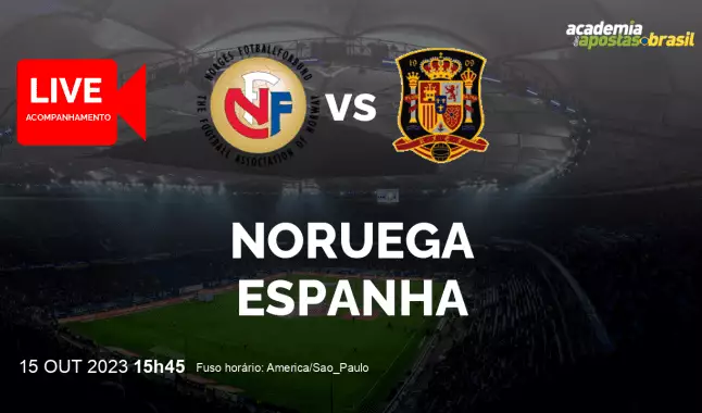 Noruega Espanha livestream | Eliminatórias para a Eurocopa | 15 outubro 2023