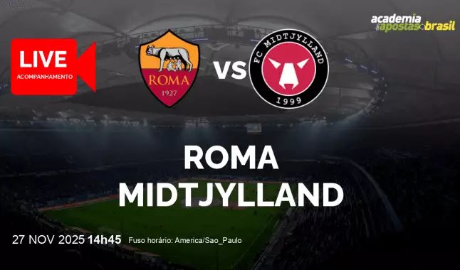 Roma Midtjylland livestream | Liga Europa | 27 novembro 2025