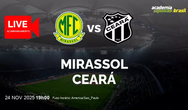 Mirassol Ceará livestream | Brasileirão Série A | 24 novembro 2025