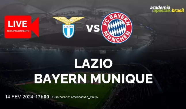 Lazio Bayern Munique livestream | Liga dos Campeões da UEFA | 14 fevereiro 2024