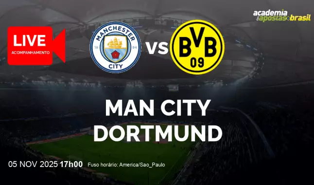 Man City Dortmund livestream | Liga dos Campeões da UEFA | 05 novembro 2025