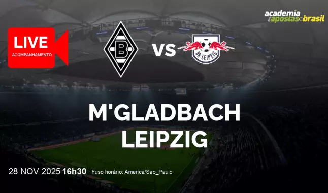M'gladbach Leipzig livestream | Bundesliga | 28 novembro 2025