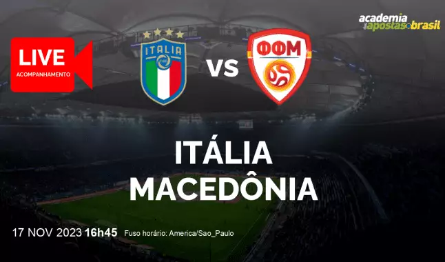 Itália Macedônia livestream | Eliminatórias para a Eurocopa | 17 novembro 2023