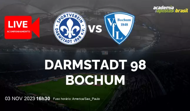 Darmstadt 98 Bochum livestream | Bundesliga | 03 novembro 2023